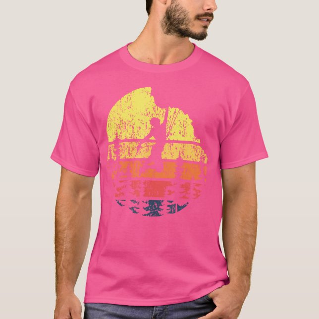 Retro Sunset Rock Climber - Boulderer Bouldering C T-Shirt (Front)