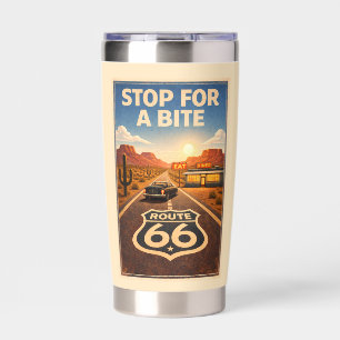 Retro Sunset Route 66 Diner Art Painting Insulated Tumbler