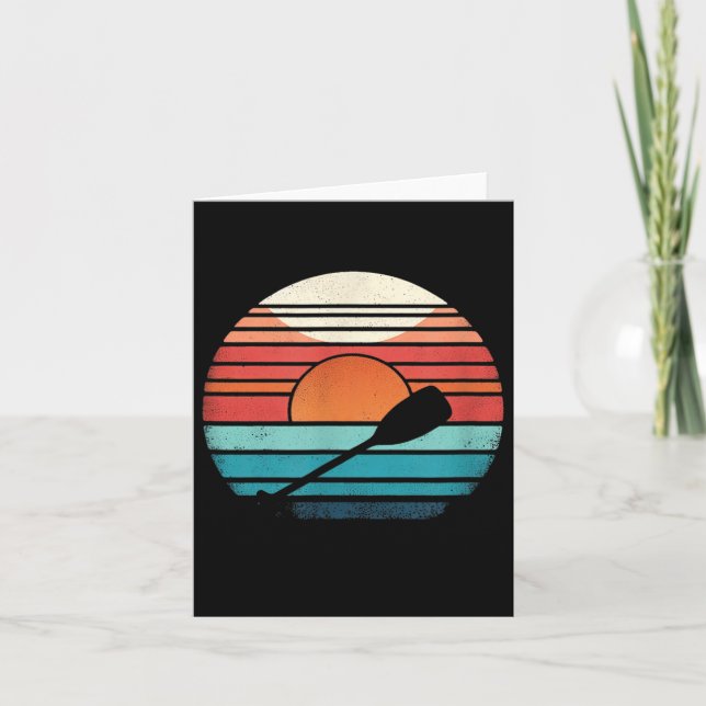 Retro Sunset Rowboat  Card (Front)
