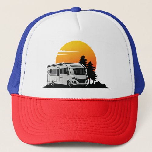 Retro Sunset RV Motorhome Owner Giftmotorhome Car Trucker Hat