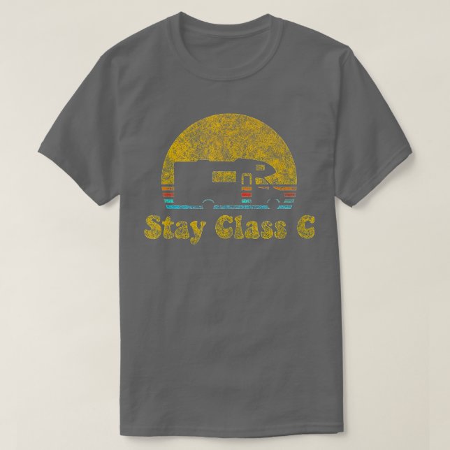 Retro Sunset RV Stay Class C Camping Camper Gift  T-Shirt (Design Front)