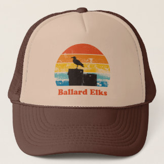 Retro Sunset & Seagull Trucker Hat
