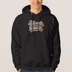 Retro Sunset Second Grade Teacher & Student Back T Hoodie