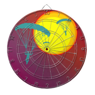 retro sunset skydivers dart board