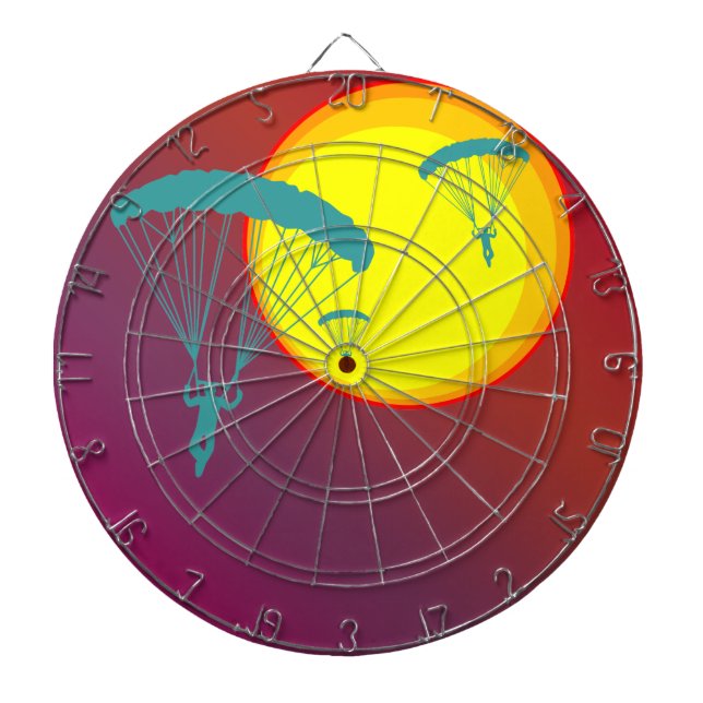 retro sunset skydivers dart board (Front)