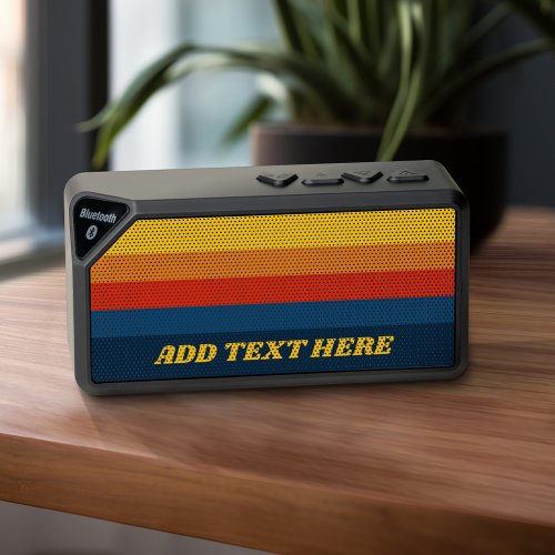 Retro Sunset Stripes with Funky Type Name Bluetooth Speaker