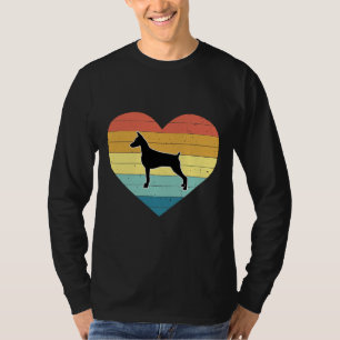 Retro Sunset Style Vintage Heart Shape Doberman Do T-Shirt