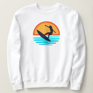 Retro Sunset Surfing _ Vintage Beach Vibes Sweatshirt