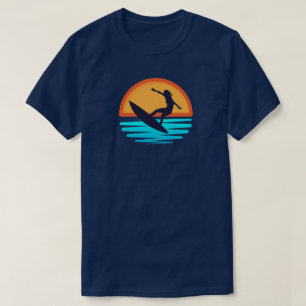 Retro Sunset Surfing _ Vintage Beach Vibes T-Shirt