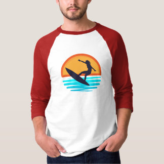 Retro Sunset Surfing _ Vintage Beach Vibes T-Shirt