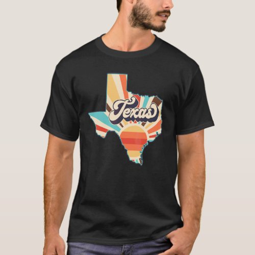 Retro Sunset Texas State Vintage Texan Pride T_Shirt