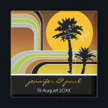 Retro Sunset Tropical Palm Trees Save The Date Magnet<br><div class="desc">Designed by fat*fa*tin. Easy to customize with your own text,  photo or image. For custom requests,  please contact fat*fa*tin directly. Custom charges apply.

www.zazzle.com/fat_fa_tin
www.zazzle.com/color_therapy
www.zazzle.com/fatfatin_blue_knot
www.zazzle.com/fatfatin_red_knot
www.zazzle.com/fatfatin_mini_me
www.zazzle.com/fatfatin_box
www.zazzle.com/fatfatin_design
www.zazzle.com/fatfatin_ink</div>
