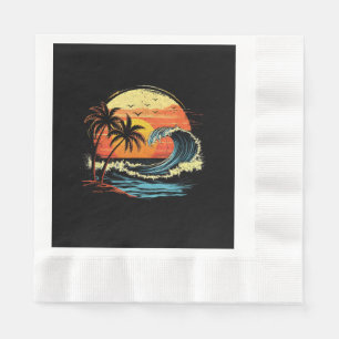 Retro Sunset Tropical Vintage Beach Palm Tree for Napkins