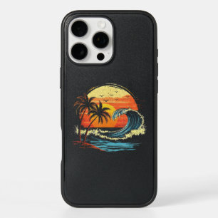 Retro Sunset Tropical Vintage Beach Palm Tree for iPhone 16 Pro Max Case