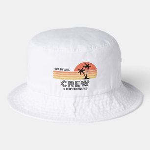 Retro Sunset Vacation Birthday Trip 90's Bday Crew Bucket Hat