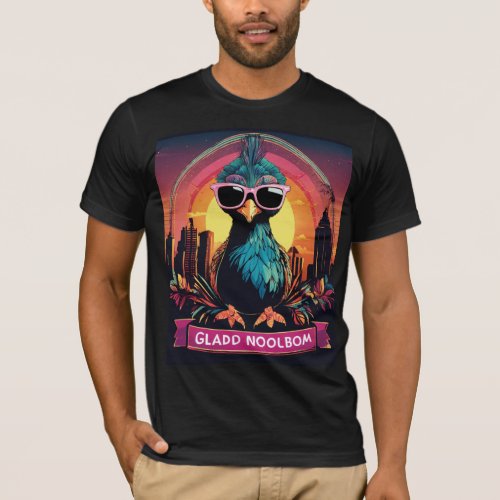 Retro Sunset Vibes GLAD NO PROBLEM T_Shirt