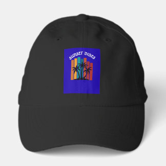 Retro Sunset Vibes Palm Trees Baseball Cap - Tropi