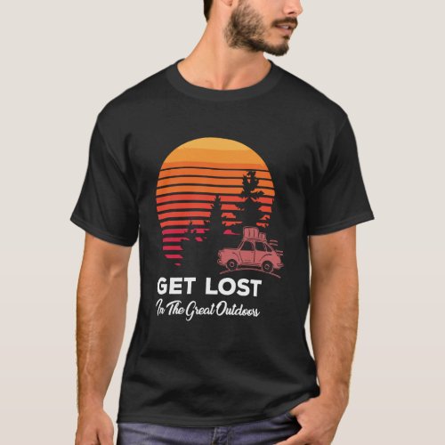 Retro Sunset Vintage Get Lost In The Great Outdoor T_Shirt