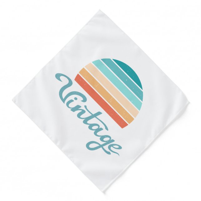 Retro Sunset+Vintage Script Distressed Bandana (Front)