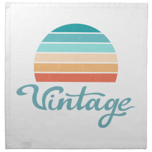 Retro Sunset+Vintage Script Distressed Cloth Napkin