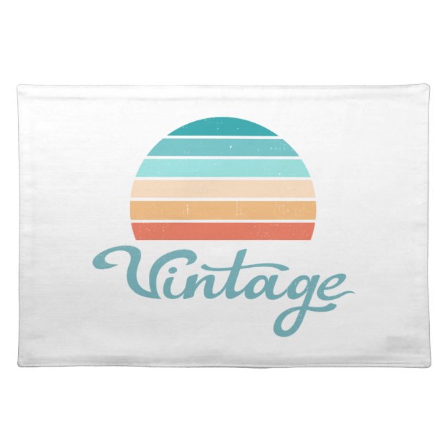 Retro Sunset+Vintage Script Distressed Cloth Placemat (Front)