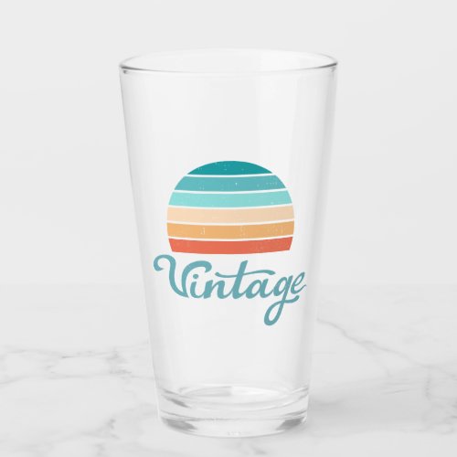 Retro SunsetVintage Script Distressed Glass