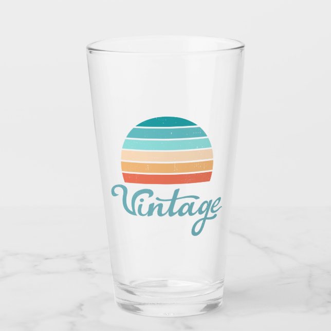 Retro Sunset+Vintage Script Distressed Glass (Front)