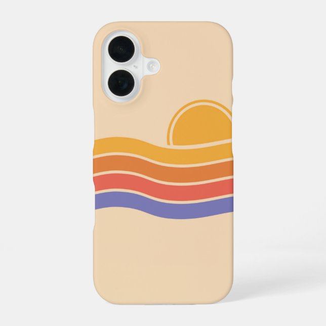 Retro Sunset Waves Iphone Case (Back)