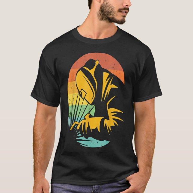 Retro Sunset Welder Usa Flag Gift Patriotic Americ T-Shirt (Front)