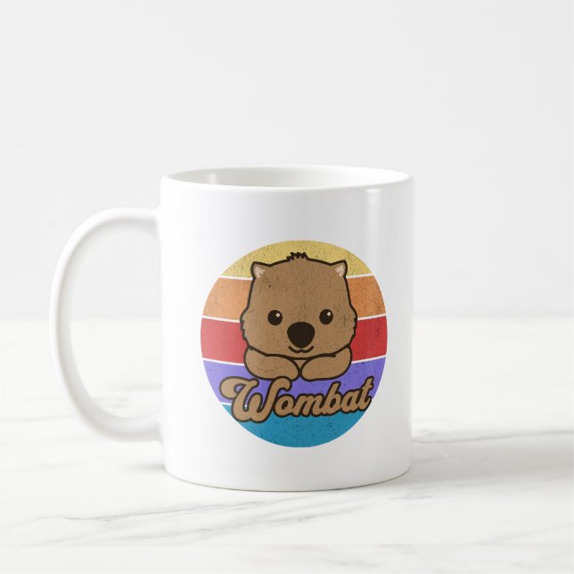 Retro Sunset Wombat Coffee Mug (Left)