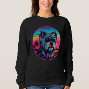Retro Sunset Yorkie Dog Sweatshirt