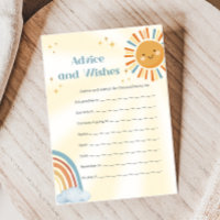 Retro Sunshine Baby Shower Advice and Wishes Game