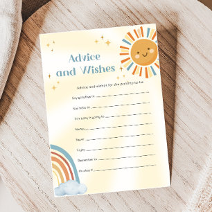 Retro Sunshine Baby Shower Advice and Wishes Game
