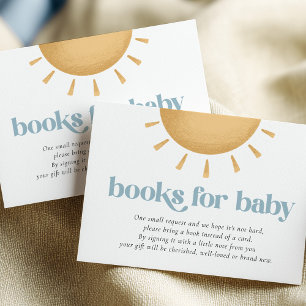Retro Sunshine Baby Shower Books Enclosure Card