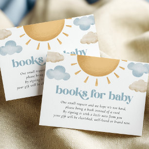 Retro Sunshine Baby Shower Books Enclosure Card