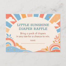 Retro Sunshine Baby Shower Diaper Raffle