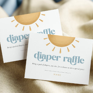 Retro Sunshine Baby Shower Diaper Raffle Enclosure Card