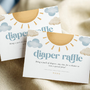 Retro Sunshine Baby Shower Diaper Raffle Enclosure Card