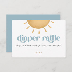 Retro Sunshine Baby Shower Diaper Raffle Enclosure Card