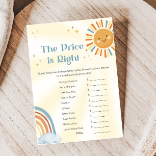 Retro Sunshine Baby Shower The Price Is Right Game
