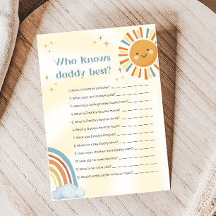 Retro Sunshine Baby Shower Who Knows Daddy Game
