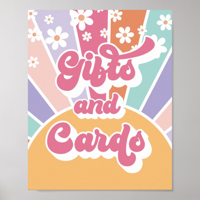 Retro Sunshine Birthday Gift Table Poster (Front)