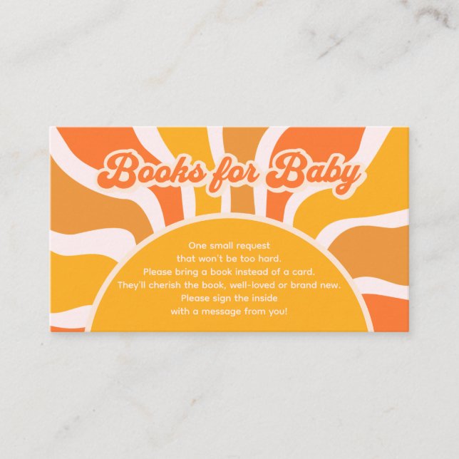 Retro Sunshine Books for Baby Groovy Enclosure Card (Front)