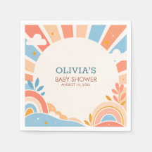 Retro Sunshine Boy Baby Shower Paper