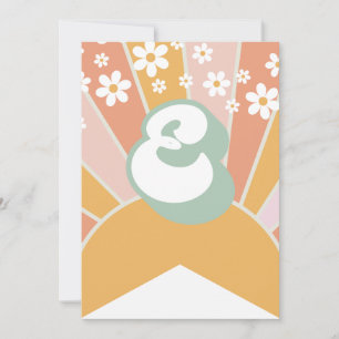 Retro Sunshine daisy boho floral Banner E Invitation