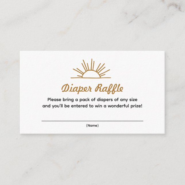 Retro Sunshine Diaper Raffle Card (Front)