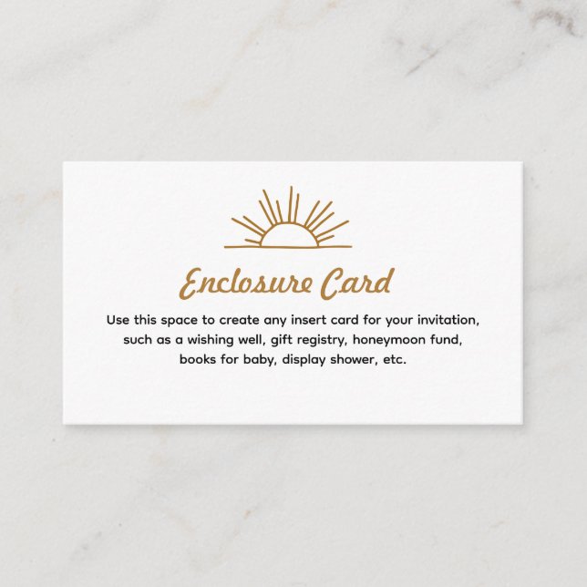 Retro Sunshine Enclosure Card (Front)