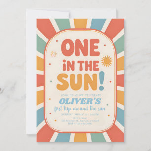 Retro Sunshine First Birthday Invitation