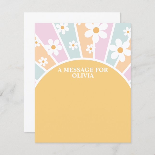 Retro Sunshine First Birthday Time Capsule Message (Front/Back)