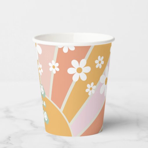 Retro Sunshine Five is a Vibe Birthday Paper Cups | Zazzle